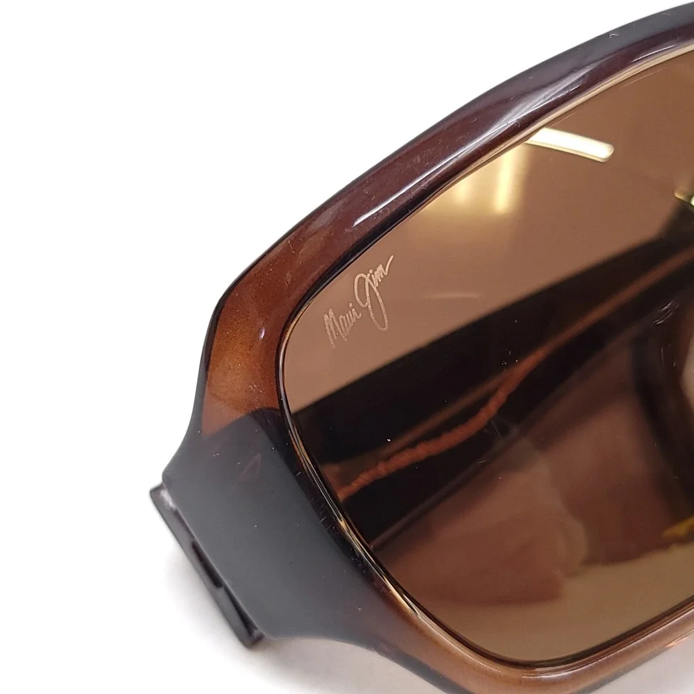 Maui Jim‎ Palms MJ-111 Brown Tortoise Wrap Sunglasses Bronze Lens Mens Womens